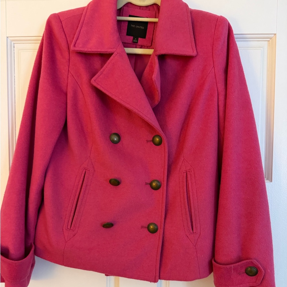 The Limited Women's Vibrant Pink Pea Coat